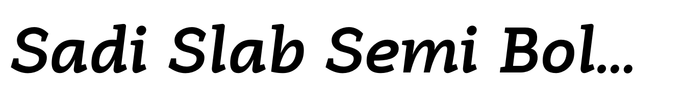 Sadi Slab Semi Bold Italic